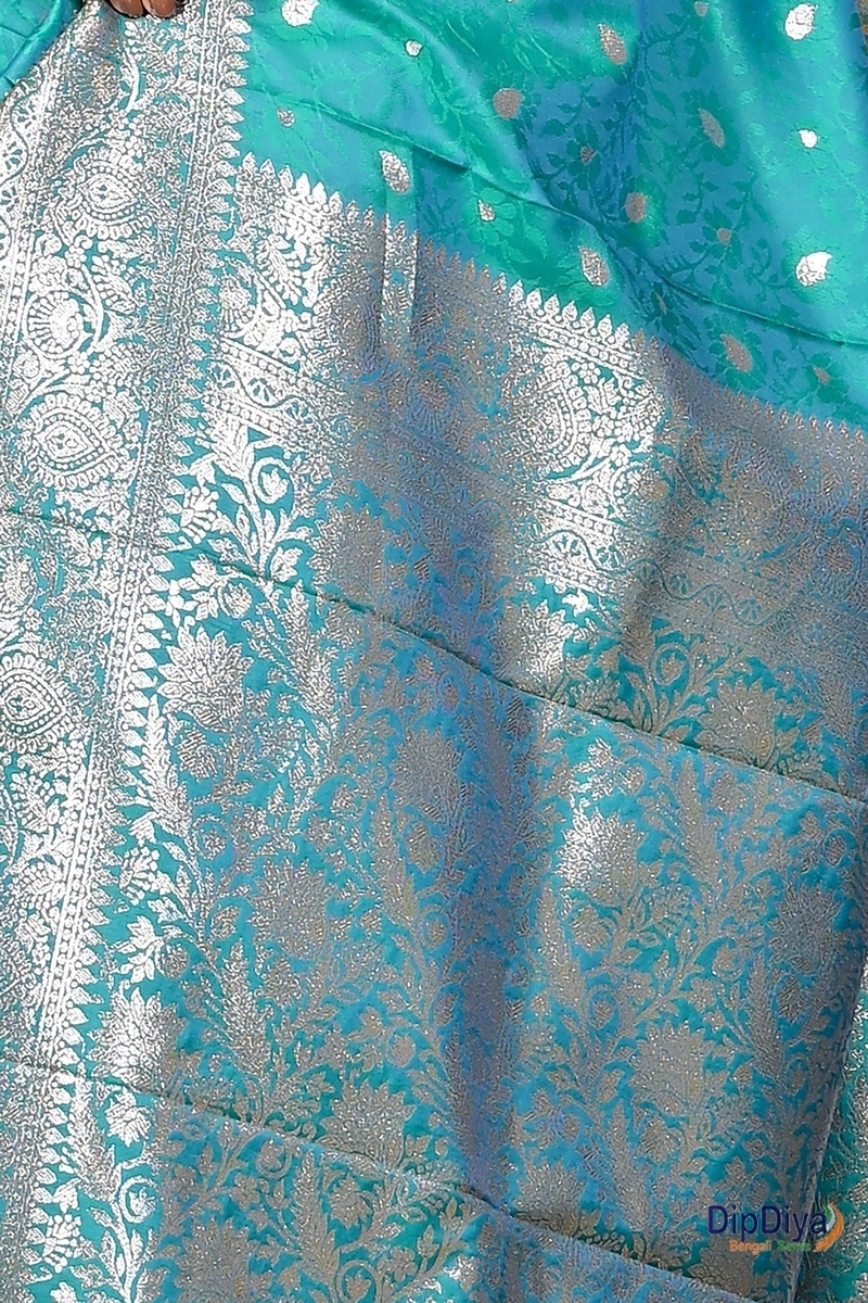 See Green Cotton Silk Parova Tanchui Saree (515)
